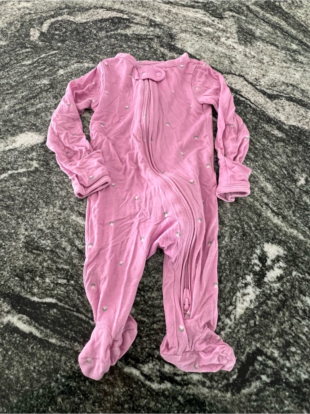 Carter's Pink Footed One-Piece Pajama with Heart Accents